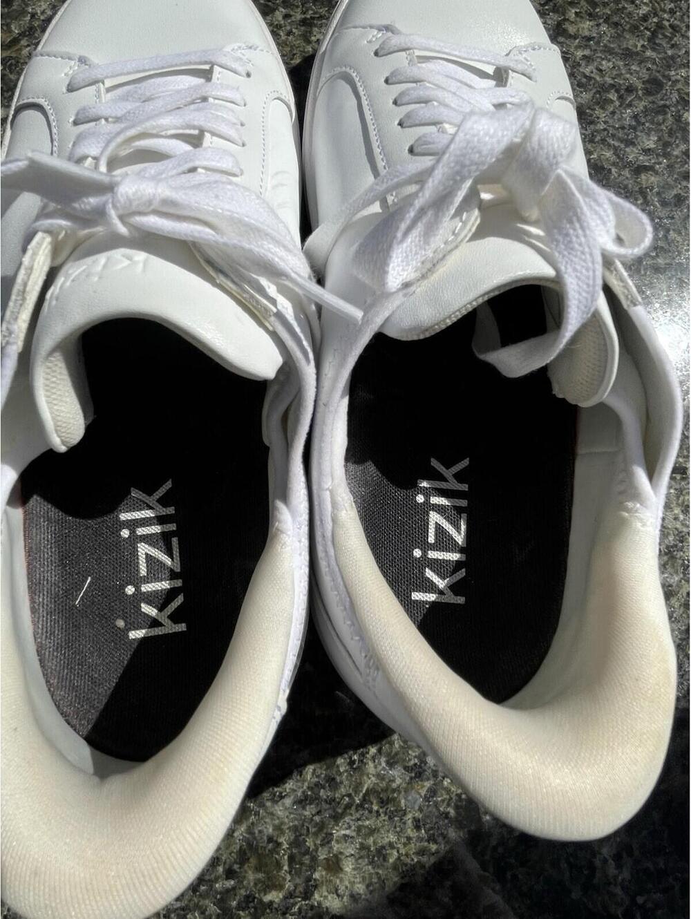 Kizik Vegas Sneakers Unisex Mens 7.5 Womens 9 White Leather Lace Up - Picture 7 of 9